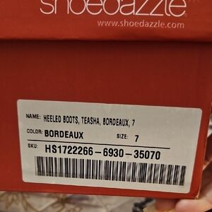 ShoeDazzle Bordeaux Heeled Boots